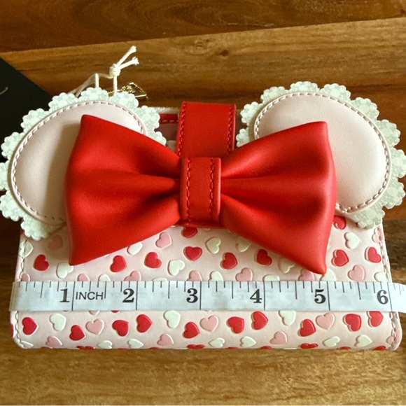 Loungefly Disney Mickey and Minnie Scented Heart Bag Set - Red and Pink NWT - Picture 12 of 13